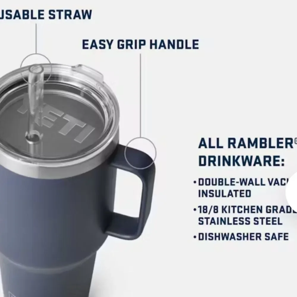 Yeti‎ Rambler 35oz Mug w/Straw Lid- Black